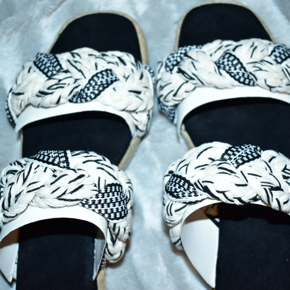 BP BLACK NATURAL BRAIDED SLIDE SANDAL NIB - Picture 5 of 8